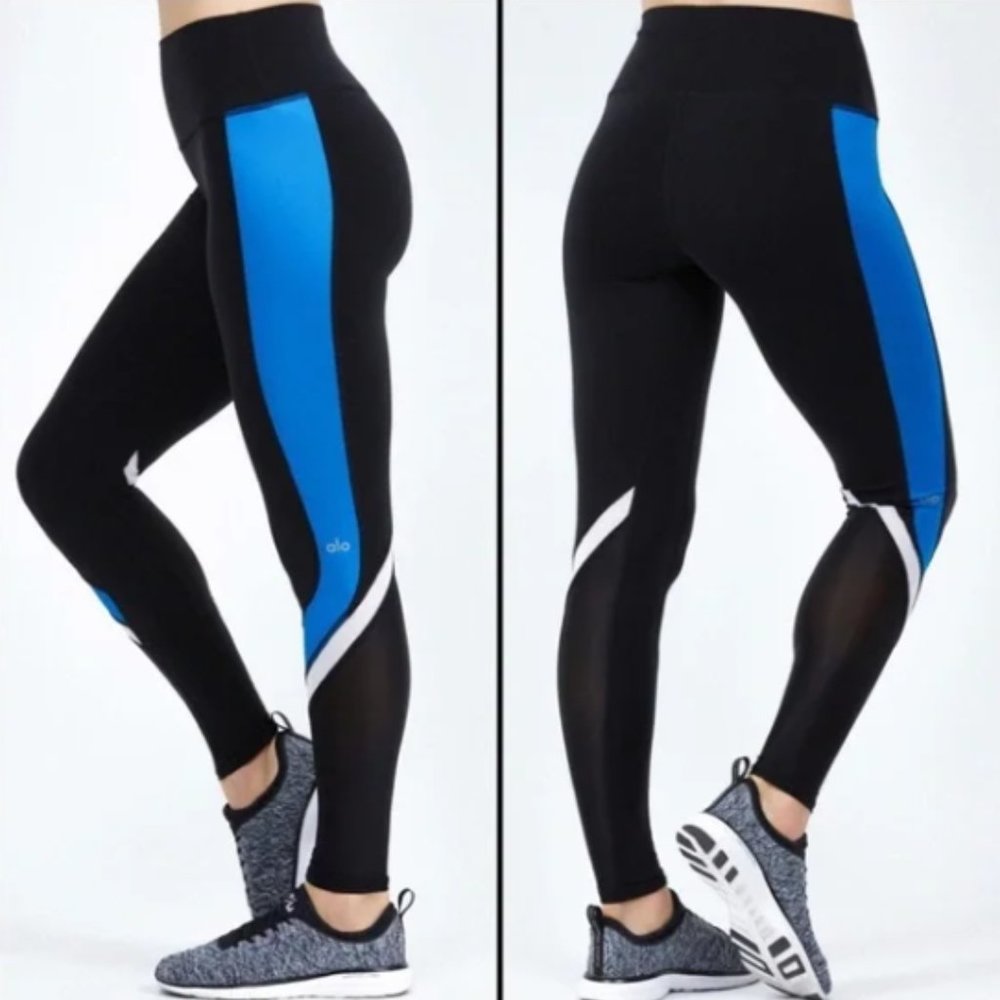 Alo Yoga Elevate airbrush leggings with mesh lower panels